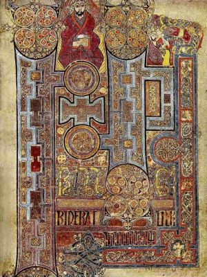 Le manuscrit d'Lindisfarne: Un ballet de couleurs vives et de motifs géométriques!